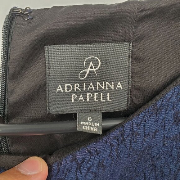 Adrianna Papell Contoured Sheath Dress Sleeveless Textured Mini 6 Womens Blue - Picture 5 of 11